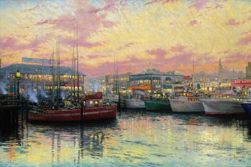 Paisaje urbano de Fisherman's Wharf de San Francisco Pinturas al óleo